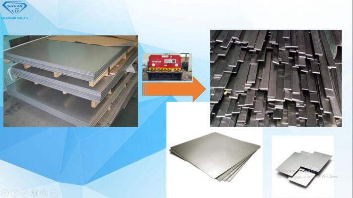 Cơ chế hoạt động của máy cắt cơ inox Công đoạn cắt inox tấm thành từng mảnh nhỏ